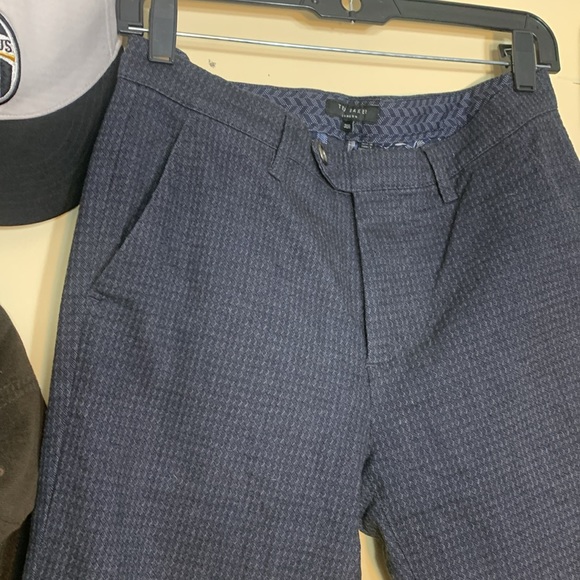 Ted Baker 30R Twill Weave Microprint Chino’s in Charcoal / Navy Lapaz - Picture 5 of 15